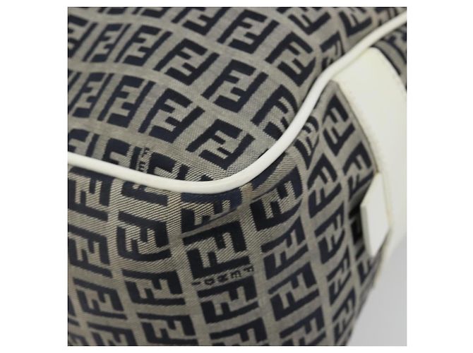 FENDI Zucchino Canvas Hand Bag Navy Silver - vista 15