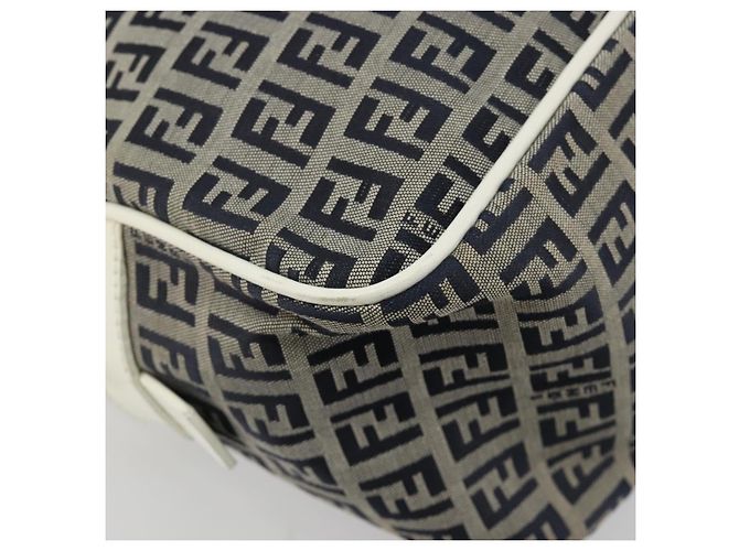 FENDI Zucchino Canvas Hand Bag Navy Silver - vista 16
