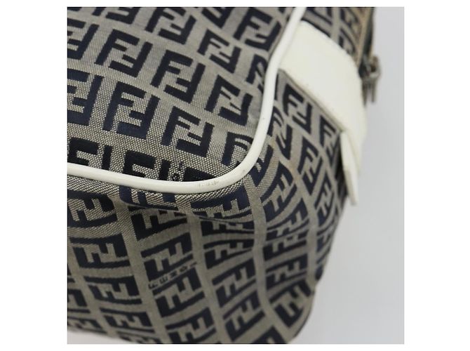 FENDI Zucchino Canvas Hand Bag Navy Silver - vista 17