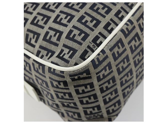 FENDI Zucchino Canvas Hand Bag Navy Silver - vista 18