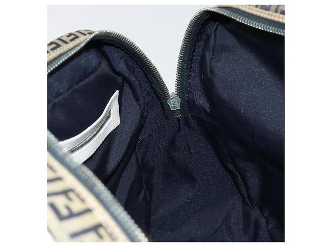 FENDI Zucchino Canvas Hand Bag Navy Silver - vista 20