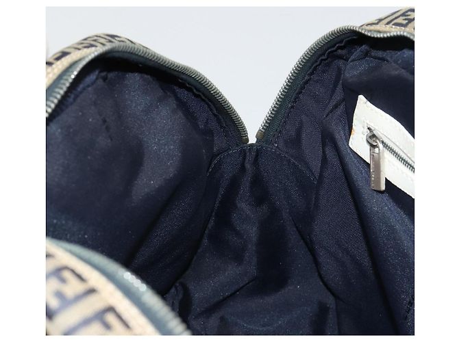 FENDI Zucchino Canvas Hand Bag Navy Silver - vista 21