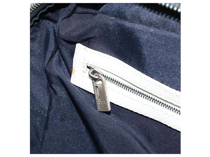FENDI Zucchino Canvas Hand Bag Navy Silver - vista 22