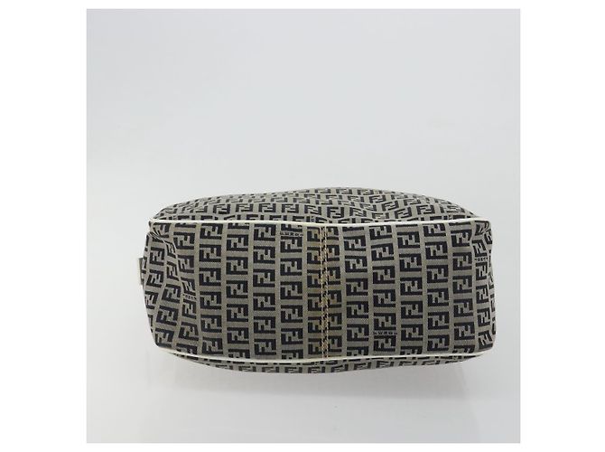 FENDI Zucchino Canvas Hand Bag Navy Silver - vista 5