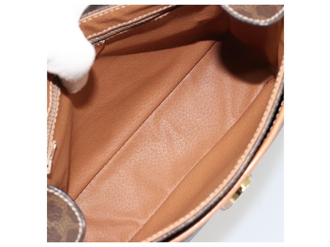 Céline CELINE Macadam Canvas Shoulder Bag PVC Leather Brown Gold - vista 10
