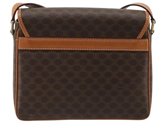 Céline CELINE Macadam Canvas Shoulder Bag PVC Leather Brown Gold - vista 2
