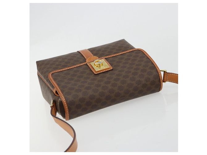 Céline CELINE Macadam Canvas Shoulder Bag PVC Leather Brown Gold - vista 6