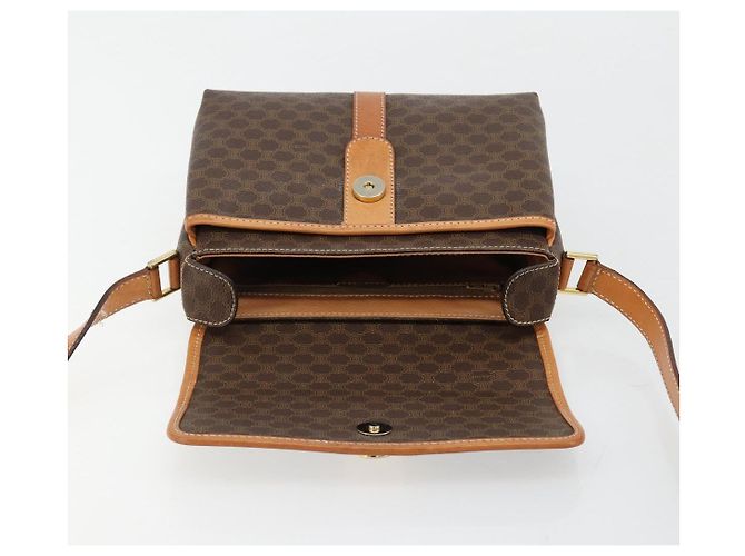 Céline CELINE Macadam Canvas Shoulder Bag PVC Leather Brown Gold - vista 9
