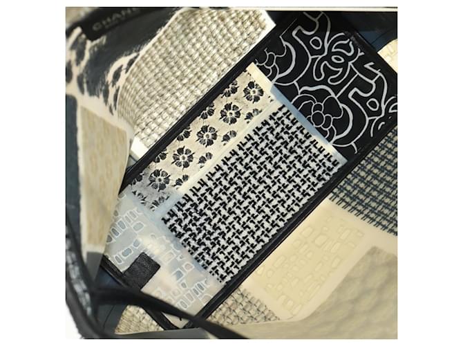 CHANEL Patchwork Tote Bag rubber Black Silver CC - vista 11