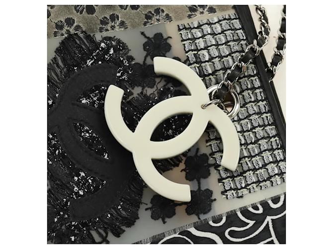 CHANEL Patchwork Tote Bag rubber Black Silver CC - vista 19