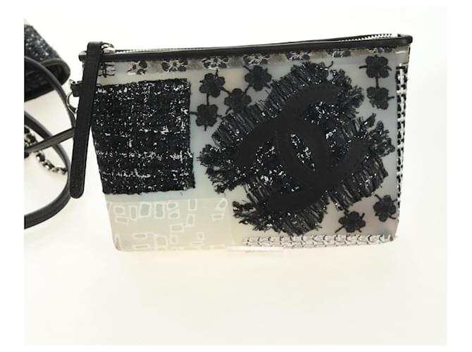 CHANEL Patchwork Tote Bag rubber Black Silver CC - vista 20
