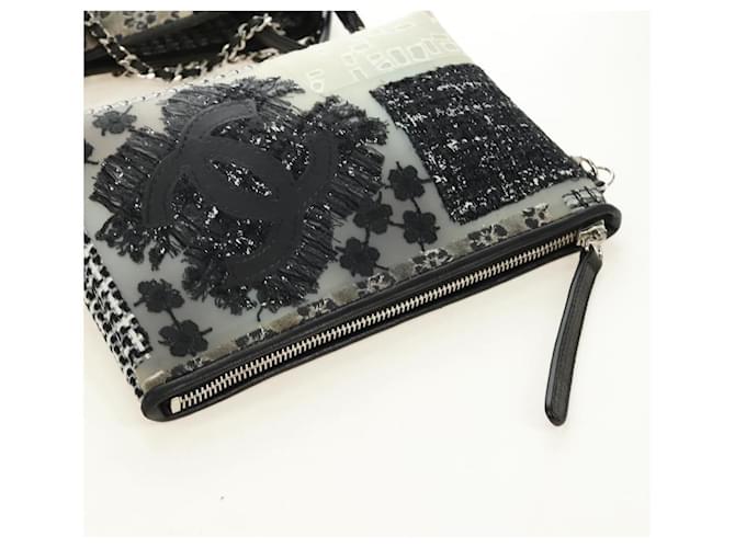 CHANEL Patchwork Tote Bag rubber Black Silver CC - vista 22