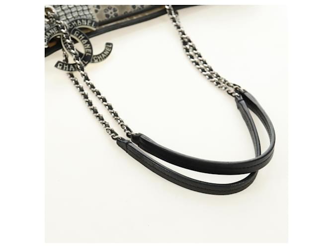 CHANEL Patchwork Tote Bag rubber Black Silver CC - vista 7