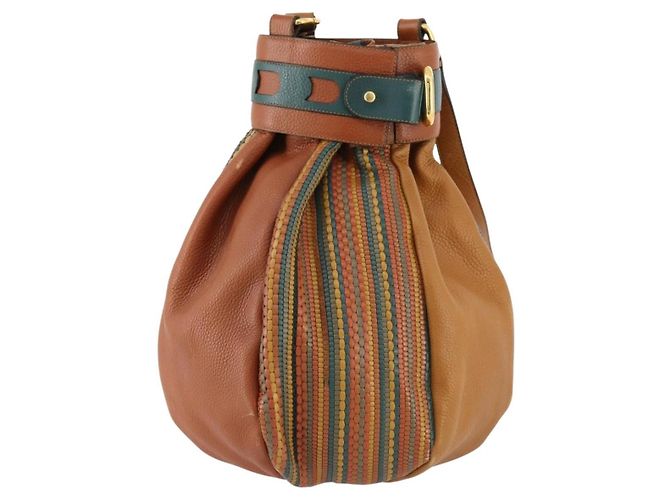 DELVAUX Shoulder Bag Leather Green Gold - vista 13