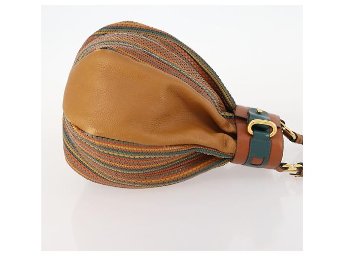DELVAUX Shoulder Bag Leather Green Gold - vista 3