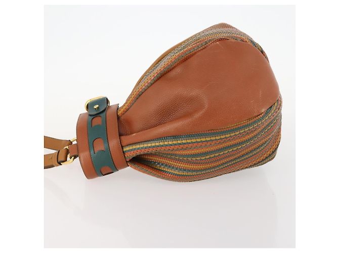 DELVAUX Shoulder Bag Leather Green Gold - vista 4