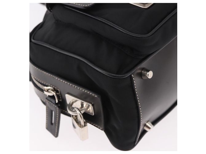 PRADA Schultertasche Nylon Black Silver - Ansicht 15