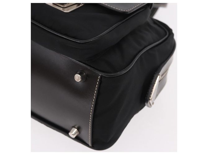 PRADA Schultertasche Nylon Black Silver - Ansicht 16