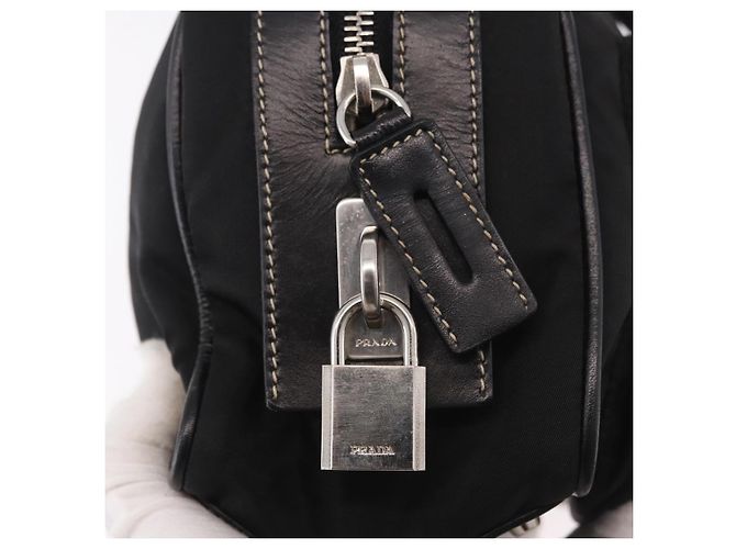 PRADA Schultertasche Nylon Black Silver - Ansicht 19