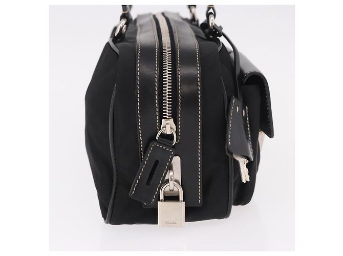 PRADA Schultertasche Nylon Black Silver - Ansicht 4