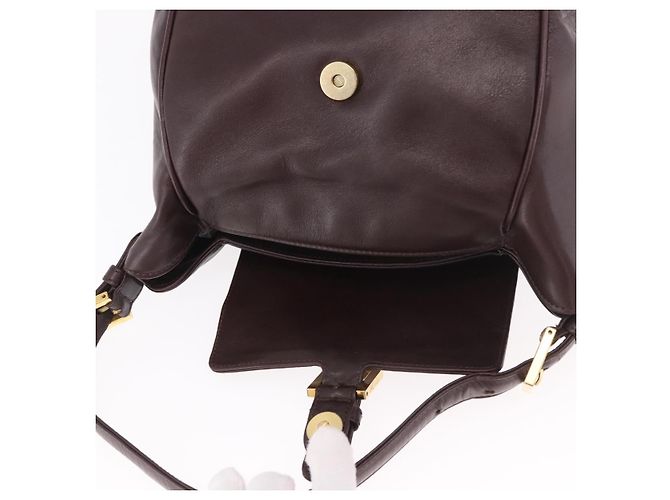 FENDI Shoulder Bag Leather Brown Gold - vista 10