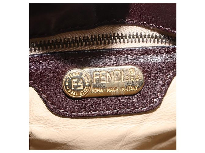 FENDI Shoulder Bag Leather Brown Gold - vista 19