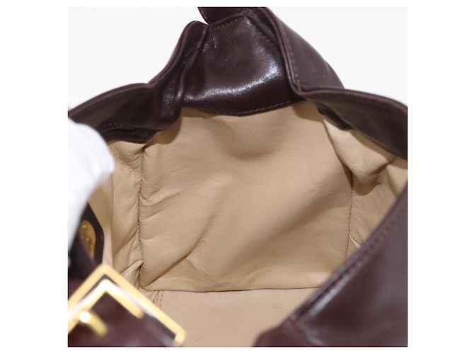 FENDI Shoulder Bag Leather Brown Gold - vista 20
