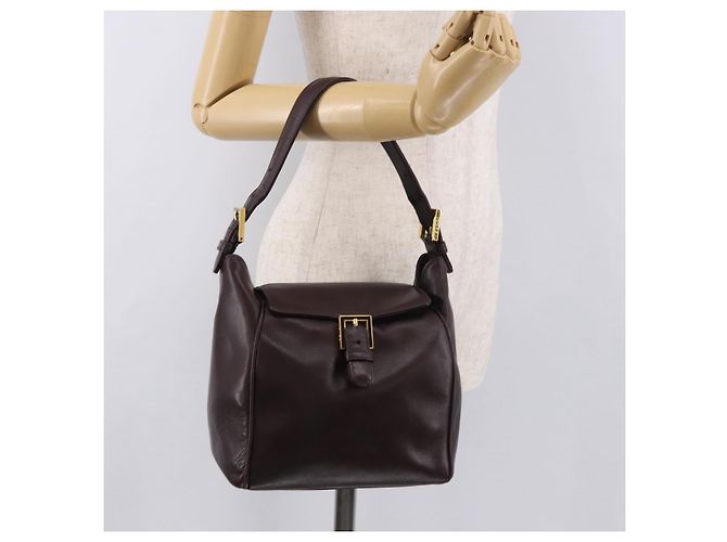 FENDI Shoulder Bag Leather Brown Gold - vista 24
