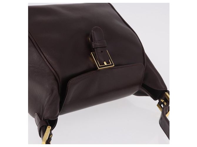 FENDI Shoulder Bag Leather Brown Gold - vista 6