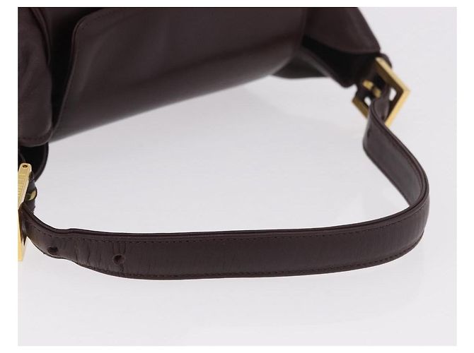 FENDI Shoulder Bag Leather Brown Gold - vista 7