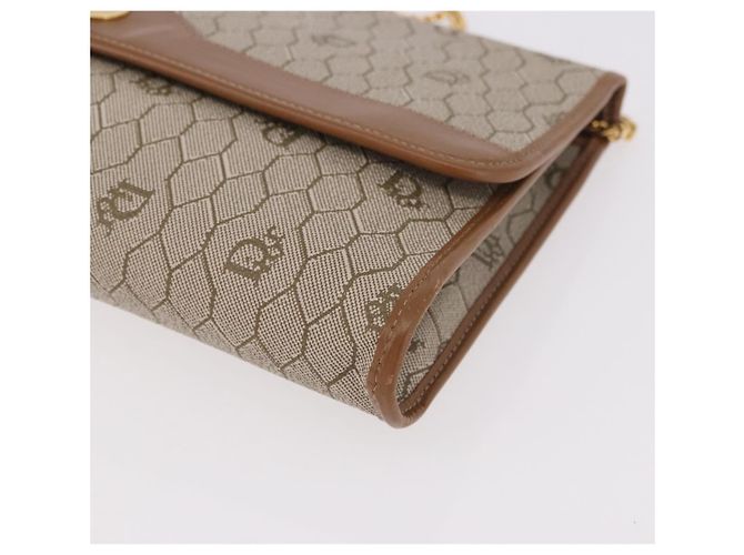 Christian Dior Honeycomb Canvas Chain Shoulder Bag PVC Black Gold - vista 14