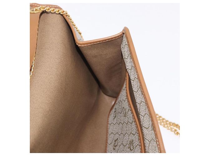 Christian Dior Honeycomb Canvas Chain Shoulder Bag PVC Black Gold - vista 18