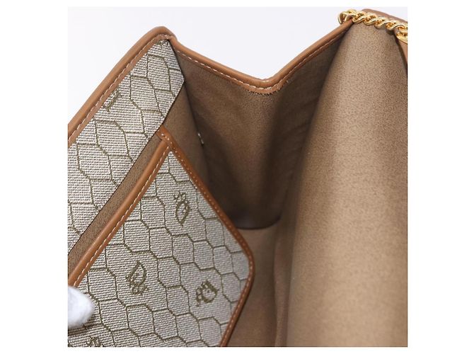 Christian Dior Honeycomb Canvas Chain Shoulder Bag PVC Black Gold - vista 19