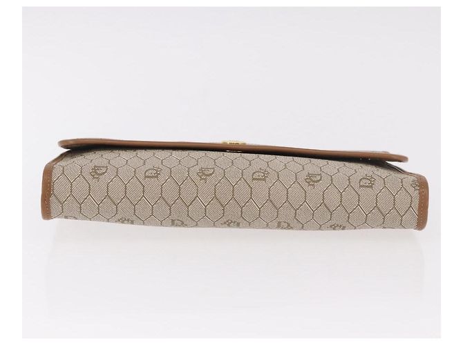 Christian Dior Honeycomb Canvas Chain Shoulder Bag PVC Black Gold - vista 5