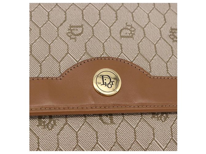 Christian Dior Honeycomb Canvas Chain Shoulder Bag PVC Black Gold - vista 9