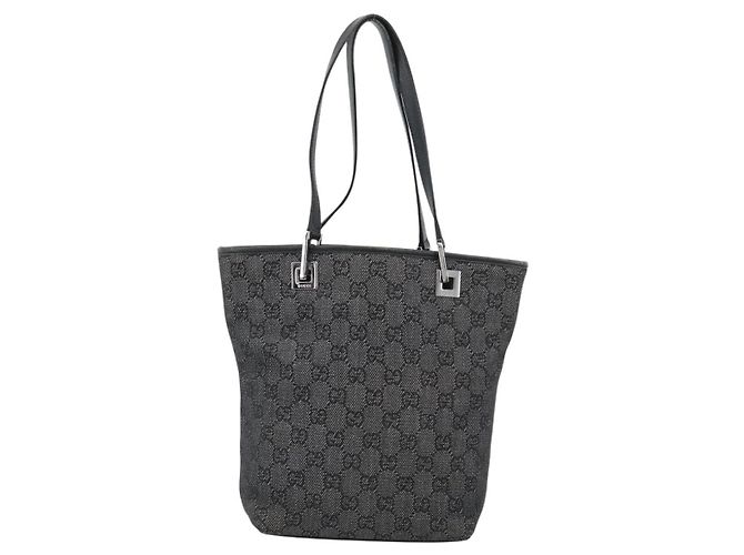 GUCCI GG Canvas Tote Bag Black Silver 31244 - vista 2
