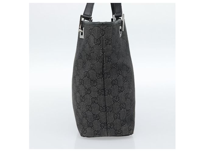 GUCCI GG Canvas Tote Bag Black Silver 31244 - vista 4