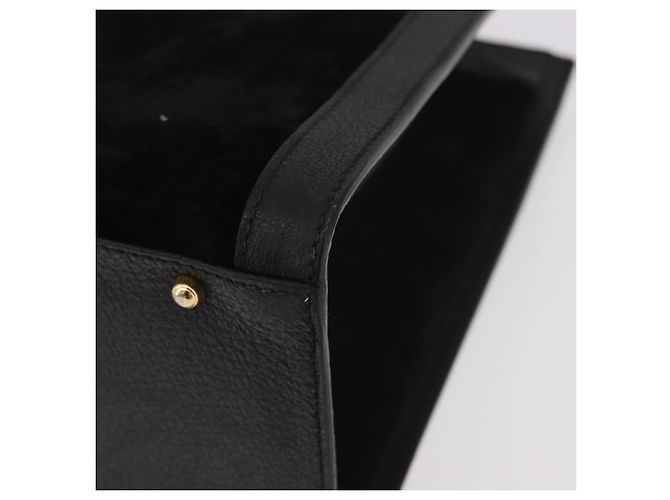 GUCCI Bamboo Hand Bag Suede Black Gold - vista 14