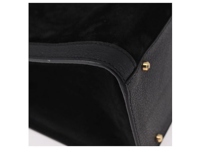 GUCCI Bamboo Hand Bag Suede Black Gold - vista 15