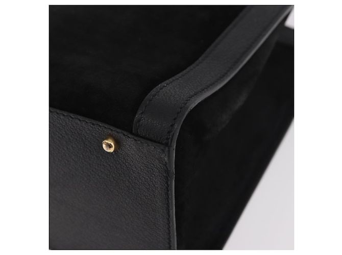 GUCCI Bamboo Hand Bag Suede Black Gold - vista 16