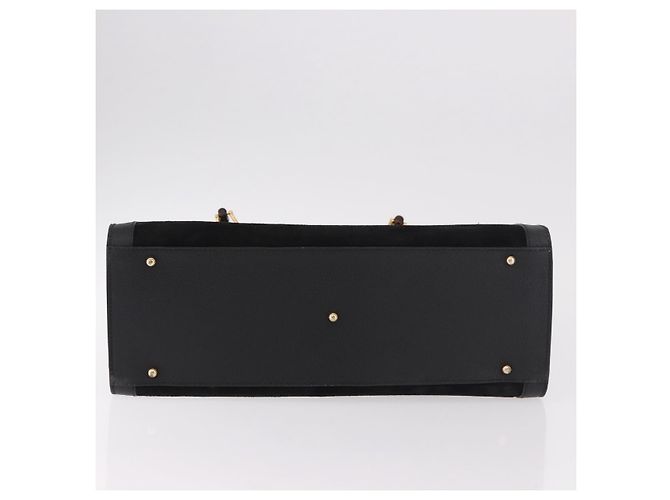 GUCCI Bamboo Hand Bag Suede Black Gold - vista 5