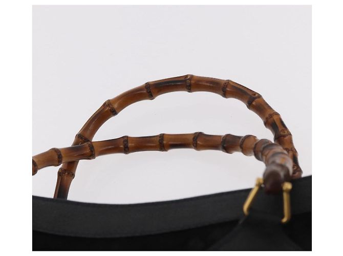 GUCCI Bamboo Hand Bag Suede Black Gold - vista 8