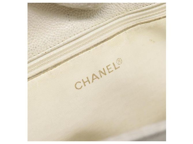 CHANEL Chain Shoulder Bag Calf Skin White Gold CC - vista 15