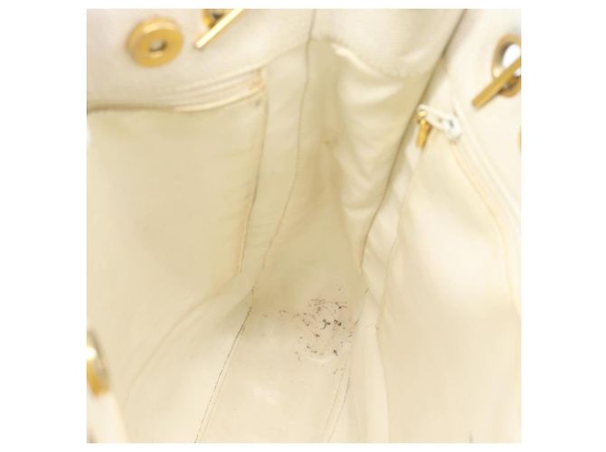 CHANEL Chain Shoulder Bag Calf Skin White Gold CC - vista 18
