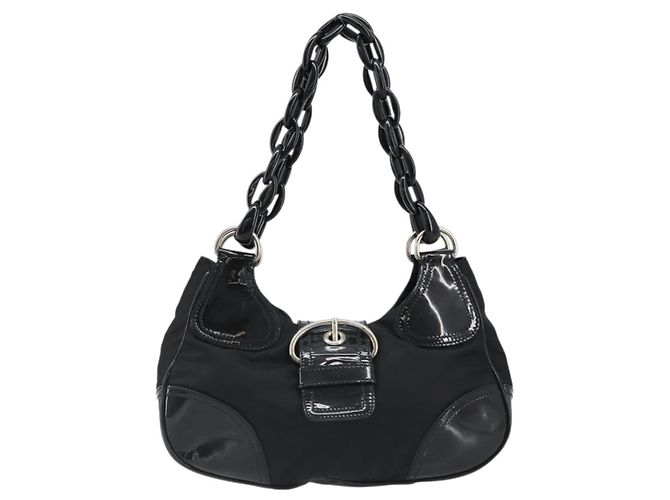 PRADA Schultertasche Nylon Schwarz - Ansicht 13