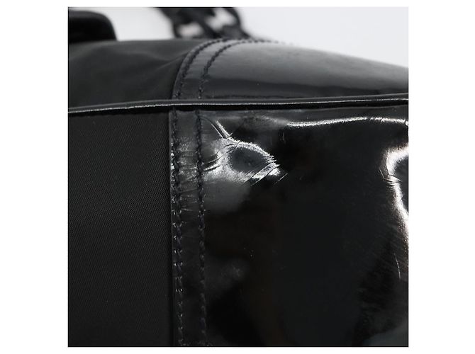PRADA Schultertasche Nylon Schwarz - Ansicht 14