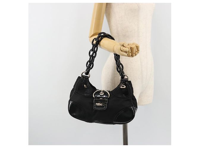 PRADA Schultertasche Nylon Schwarz - Ansicht 26
