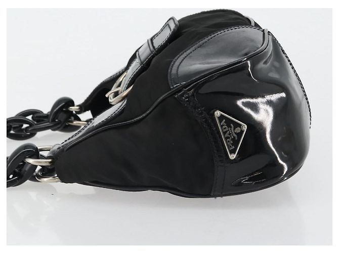 PRADA Schultertasche Nylon Schwarz - Ansicht 4