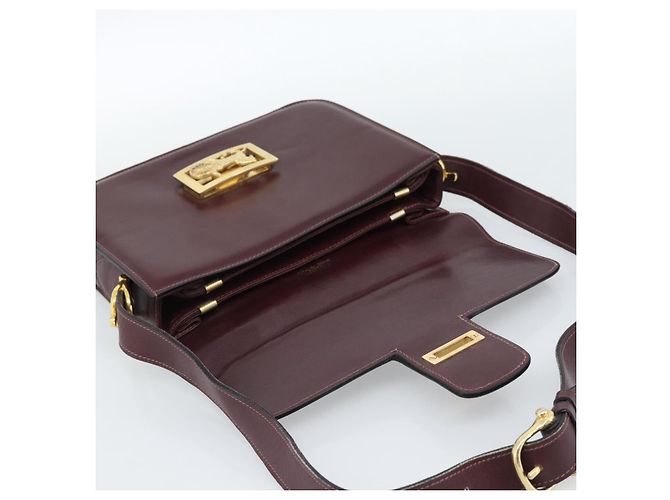 Céline CELINE Horse Carriage Shoulder Bag Leather Bordeaux Gold - vista 10