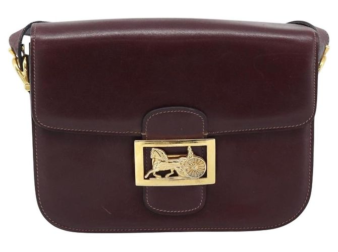 Céline CELINE Horse Carriage Shoulder Bag Leather Bordeaux Gold - vista 13